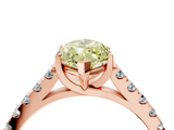 Rose gold Fancy Yellow Marquise  Cut Pavé Band Solitaire Ring with Four-Prong Setting_4