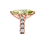 Rose gold Fancy Yellow Marquise  Cut Pavé Band Solitaire Ring with Four-Prong Setting_5