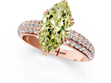 Rose gold Fancy Yellow Marquise  Cut Pave Diamond Engagement Ring with Channel Set Band and Four-Prong Setting_1