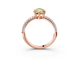 Rose gold Fancy Yellow Marquise  Cut Pave Diamond Engagement Ring with Channel Set Band and Four-Prong Setting_3