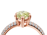 Rose gold Fancy Yellow Marquise  Cut Pave Diamond Engagement Ring with Channel Set Band and Four-Prong Setting_4
