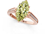 Rose gold Fancy Yellow Marquise Cut Solitaire Cathedral Diamond Engagement Ring with Channel-Set Band and Four-Prong Setting_4