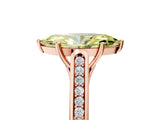Rose gold Fancy Yellow Marquise Cut Solitaire Cathedral Diamond Engagement Ring with Channel-Set Band and Four-Prong Setting_8
