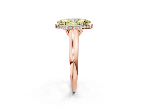 Rose gold Fancy Yellow Marquise Cut Solitaire Diamond Engagement Ring with Four-Prong Setting and Tapered Band_2