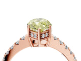 Rose gold Fancy Yellow Marquise Cut Solitaire Diamond Engagement Ring with Pavé Band and Six-Prong Setting_16