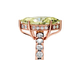 Rose gold Fancy Yellow Marquise Cut Solitaire Diamond Engagement Ring with Pavé Band and Six-Prong Setting_17