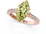 Rose gold Fancy Yellow Marquise  Cut Solitaire Diamond Engagement Ring with Pave Band and Four-Prong Setting_1