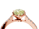 Rose gold Fancy Yellow Marquise  Cut Solitaire Diamond Engagement Ring with Pave Band and Four-Prong Setting_4