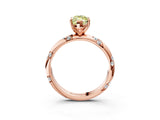 Rose gold Fancy Yellow Marquise Cut Solitaire Diamond Engagement Ring with Twisted Pave Band and Four-Prong Setting_6