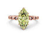Rose gold Fancy Yellow Marquise Cut Solitaire Diamond Ring with Infinity Twist Band and Four-Prong Setting_24