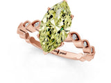 Rose gold Fancy Yellow Marquise Cut Solitaire Diamond Ring with Infinity Twist Band and Four-Prong Setting_25