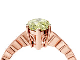 Rose gold Fancy Yellow Marquise Cut Solitaire Diamond Ring with Infinity Twist Band and Four-Prong Setting_28