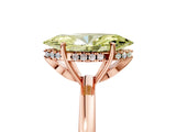Rose gold Fancy Yellow Marquise Cut Solitaire Diamond Ring with Prong Setting and Plain Band_5
