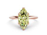 Rose gold Fancy Yellow Marquise Cut Solitaire Diamond Ring with Six-Prong Setting and Classic Band_12