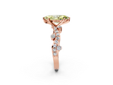 Rose gold Fancy Yellow Marquise  Cut Solitaire Diamond Twisted Band with Pave Setting_2