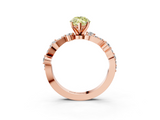 Rose gold Fancy Yellow Marquise  Cut Solitaire Diamond Twisted Band with Pave Setting_3