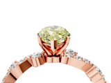 Rose gold Fancy Yellow Marquise  Cut Solitaire Diamond Twisted Band with Pave Setting_4