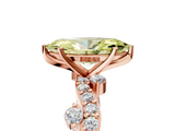 Rose gold Fancy Yellow Marquise  Cut Solitaire Diamond Twisted Band with Pave Setting_5