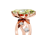 Rose gold Fancy Yellow Marquise  Cut Solitaire Diamond with Side Stones on Criss-Cross Band and Four-Prong Setting_5
