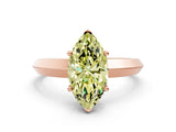 Rose gold Fancy Yellow Marquise  Cut Solitaire Engagement Ring with Flat Band and Four-Prong Setting 1
