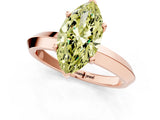 Rose gold Fancy Yellow Marquise  Cut Solitaire Engagement Ring with Flat Band and Four-Prong Setting 2