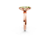 Rose gold Fancy Yellow Marquise  Cut Solitaire Engagement Ring with Flat Band and Four-Prong Setting 3