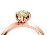 Rose gold Fancy Yellow Marquise  Cut Solitaire Engagement Ring with Flat Band and Four-Prong Setting 5