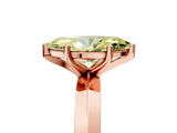 Rose gold Fancy Yellow Marquise  Cut Solitaire Engagement Ring with Flat Band and Four-Prong Setting