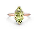 Rose gold Fancy Yellow Marquise  Cut Solitaire Engagement Ring with Four-Prong Setting and Classic Band