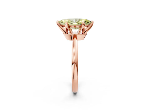 Rose gold Fancy Yellow Marquise Cut Solitaire Engagement Ring with Six-Prong Setting and Tapered Band_2