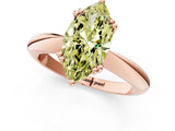 Rose gold Fancy Yellow Marquise  Cut Solitaire Engagement Ring with Tapered Band and Four-Prong Setting 2