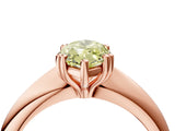 Rose gold Fancy Yellow Marquise  Cut Solitaire Engagement Ring with Tapered Band and Four-Prong Setting 5