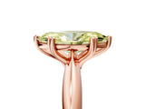 Rose gold Fancy Yellow Marquise  Cut Solitaire Engagement Ring with Tapered Band and Four-Prong Setting