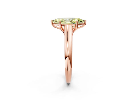 Rose gold Fancy Yellow Marquise Cut Solitaire Engagement Ring with Tapered Band and Four-Prong Setting_5