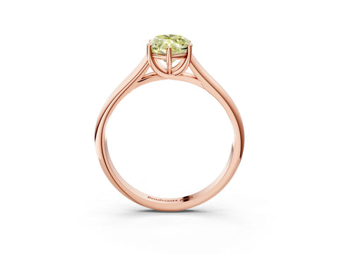 Rose gold Fancy Yellow Marquise Cut Solitaire Engagement Ring with Tapered Band and Four-Prong Setting_6