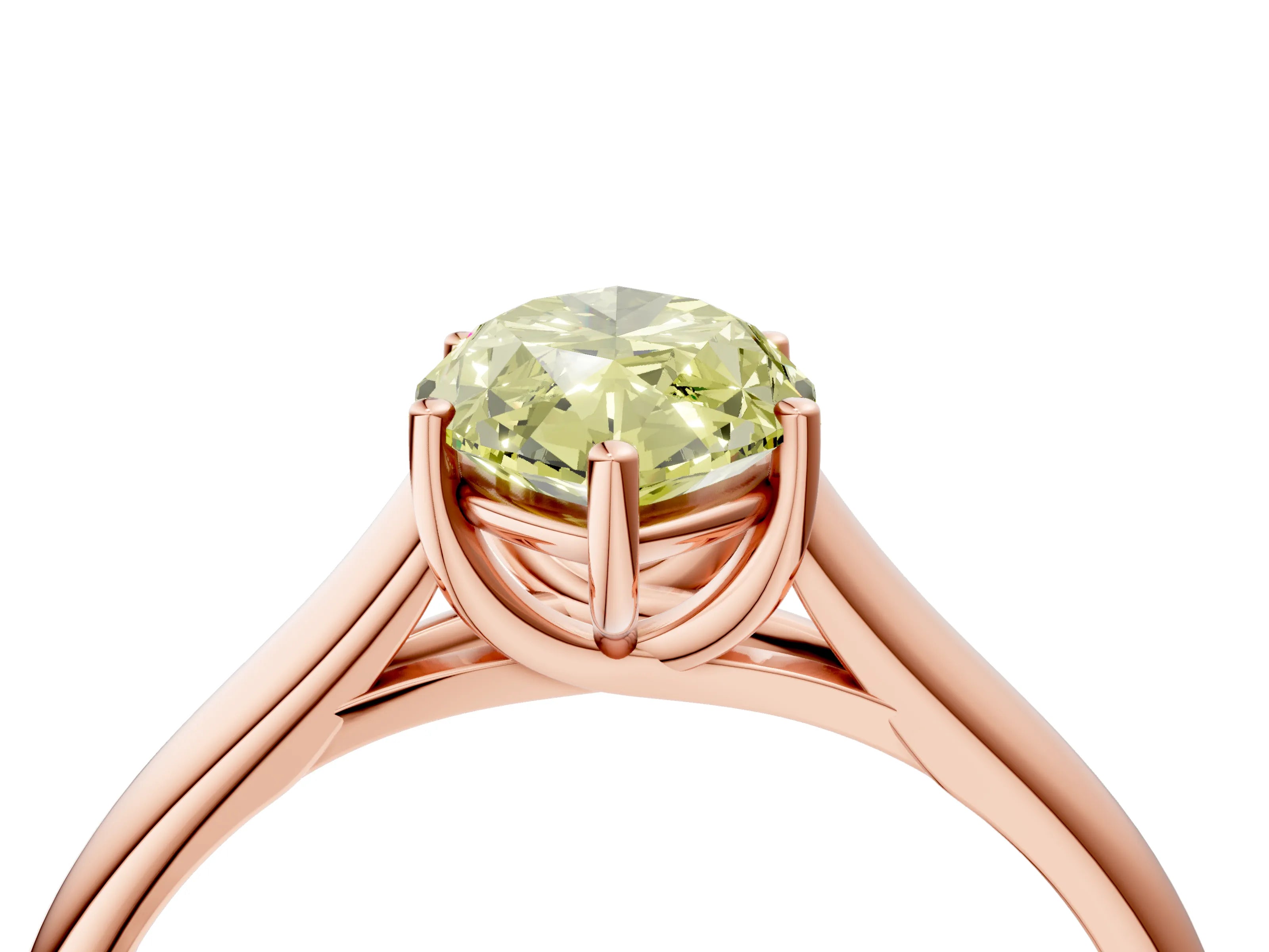 Rose gold Fancy Yellow Marquise Cut Solitaire Engagement Ring with Tapered Band and Four-Prong Setting_7