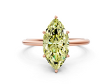 Rose gold Fancy Yellow Marquise  Cut Solitaire Engagement Ring with Thin Band and Four-Prong Setting_3