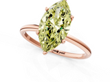 Rose gold Fancy Yellow Marquise  Cut Solitaire Engagement Ring with Thin Band and Four-Prong Setting_4