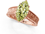 Rose gold Fancy Yellow Marquise  Cut Solitaire Engraved Band with Four-Prong Setting_1