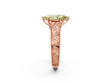 Rose gold Fancy Yellow Marquise  Cut Solitaire Engraved Band with Four-Prong Setting_2