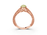 Rose gold Fancy Yellow Marquise  Cut Solitaire Engraved Band with Four-Prong Setting_3