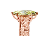 Rose gold Fancy Yellow Marquise  Cut Solitaire Engraved Band with Four-Prong Setting_5