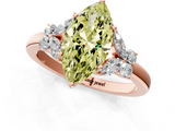 Rose gold Fancy Yellow Marquise  Cut Solitaire Floral Diamond Ring with Four-Prong Setting_1