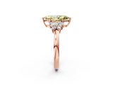 Rose gold Fancy Yellow Marquise  Cut Solitaire Floral Diamond Ring with Four-Prong Setting_2