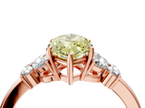Rose gold Fancy Yellow Marquise  Cut Solitaire Floral Diamond Ring with Four-Prong Setting_4