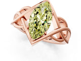 Rose gold Fancy Yellow Marquise Cut Solitaire Intertwined Band Prong Setting Ring_13