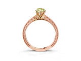 Rose gold Fancy Yellow Marquise Cut Solitaire Milgrain Engraved Band with Four-Prong Setting_3