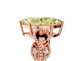 Rose gold Fancy Yellow Marquise Cut Solitaire Milgrain Leaf Band with Prong Setting_5