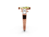 Rose gold Fancy Yellow Marquise Cut Solitaire Princess Side Stone Engraved Band Prong Setting Ring_2