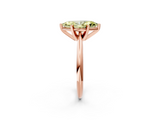 Rose gold Fancy Yellow Marquise  Cut Solitaire Ring with Four-Prong Setting on a Classic Band_2